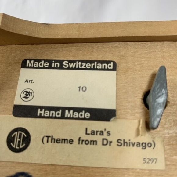 Handmade Swiss Music Box Plays Lara's (Theme from Dr. Shivago) Wooden Box - Picture 8 of 8